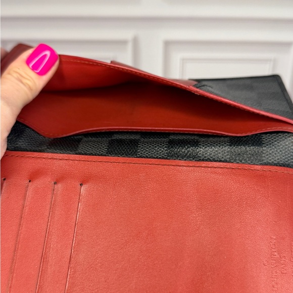 Louis Vuitton Damier Graphite Brazza Long Wallet | Red Interior | Full Inclusion - Picture 12 of 15